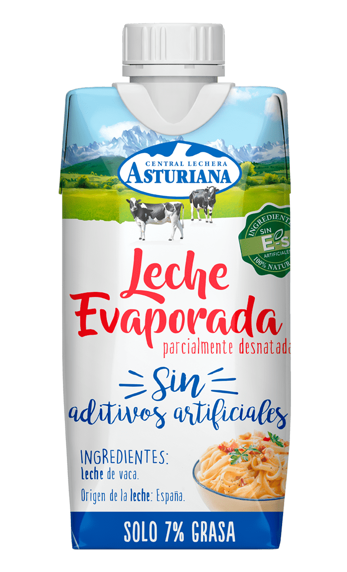 Leche evaporada sin aditivos artificiales Central Lechera Asturiana